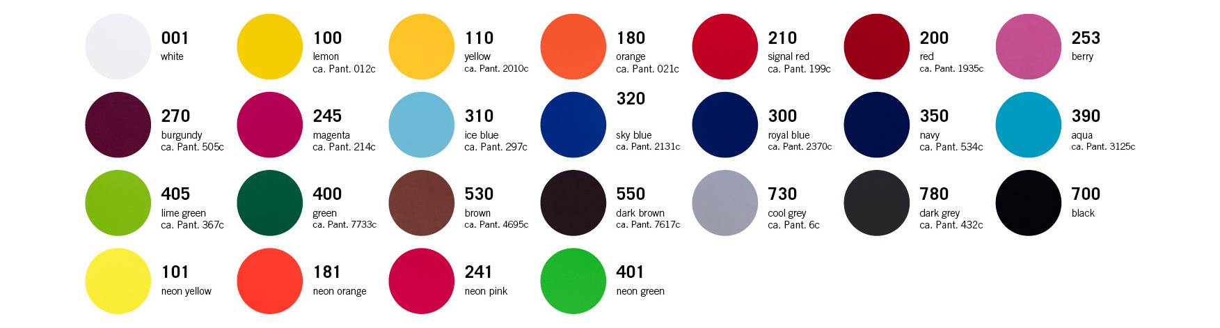 Colour selection for STAHLS' CAD-CUT Flock heat transfer vinyl