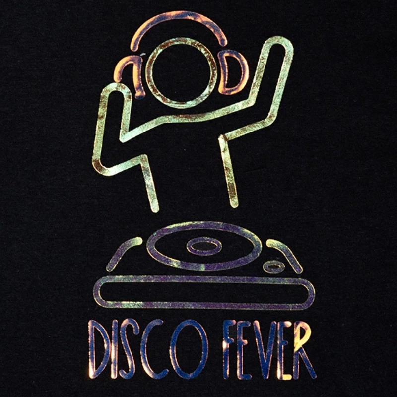 Example of holographic textile print with STAHLS' CAD-CUT Disco