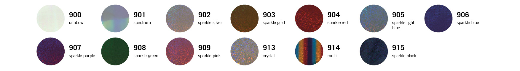 Colour selection for STAHLS' CAD-CUT Hologram textile vinyl
