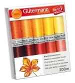 G&uuml;termann Embroidery Thread Set in Yellow and Reddish Colours
