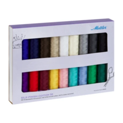 Silk Finish Cotton Thread &ndash; Pack of 18 Spools