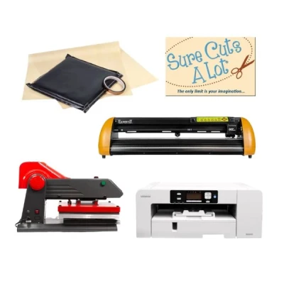 Sign Package with Expert II 24 LX Cutter Plotter, Electric Heat Press 40x50 cm, and Sawgrass SG1000