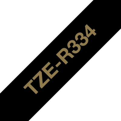 Cheap Brother Original TZe-R334 Satin Ribbon – Gold on Black, 12mm Wide Brother Original TZe-R334 Satin Ribbon – Gold on Black, 12mm Wide