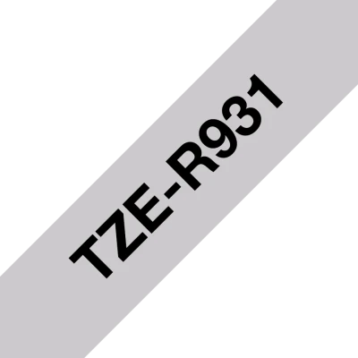 Cheap Brother Original TZe-R931 Satin Ribbon - Black on Silver, 12mm Wide Brother Original TZe-R931 Satin Ribbon - Black on Silver, 12mm Wide