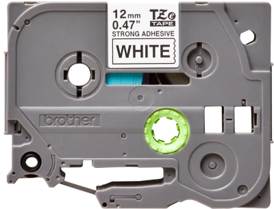 Brother Original TZeS231 Tape Cassette &ndash; Black on White, Extra Strong Adhesive, 12mm Wide